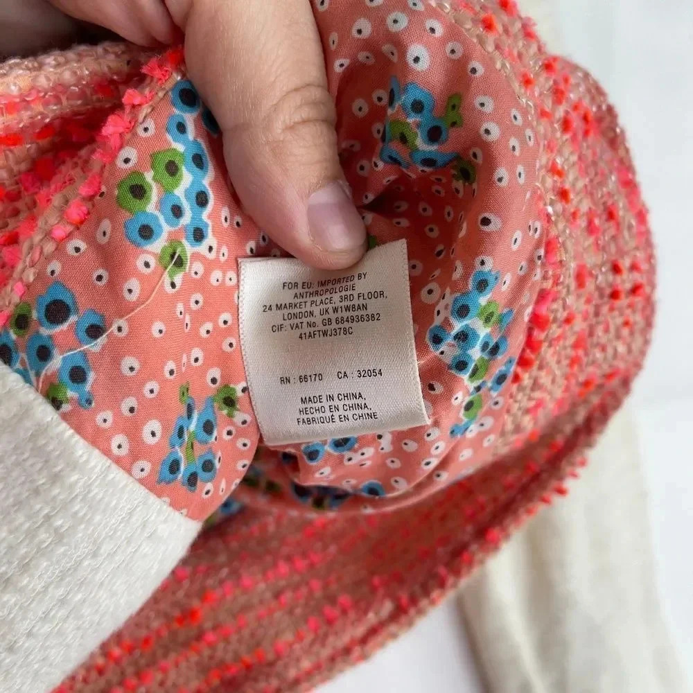 Anthropologie Elevenses Blushed Tweed Boucle Moto Jacket - Picture 7 of 14